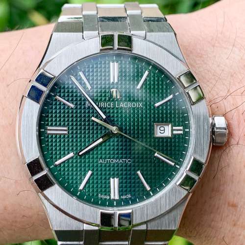 近全新 綠面 MAURICE LACROIX 艾美 AIKON AI6008 42mm 大裝 自動 日曆顯示 瑞士製 ...