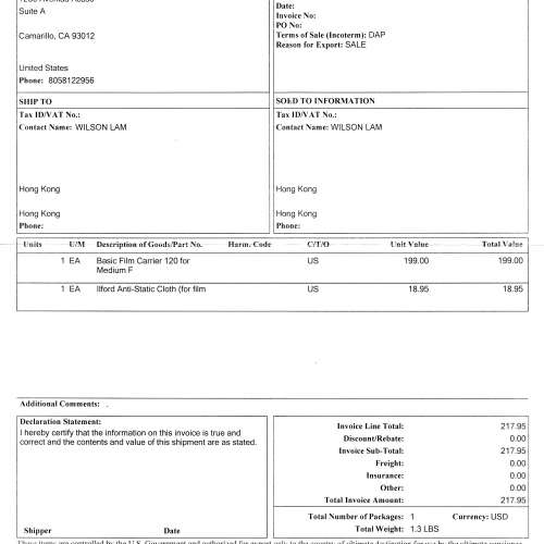 Negative Supply Basic 120 Film Holder  120菲林翻拍配件