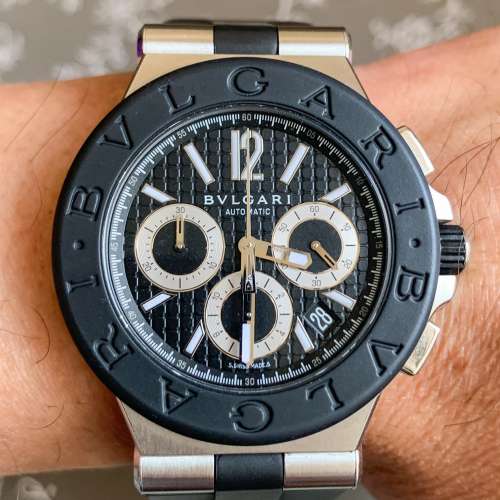 近全新Bvlgari DIAGONO DG 42SV CH CHRONOGRAPH 機械自動計時腕錶 FULL SET