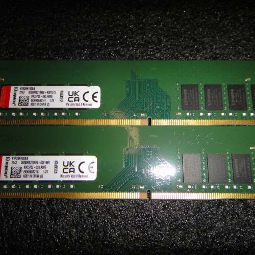 Desktop Ram Kingston  8GBx2 DDR4 2666 共16GB