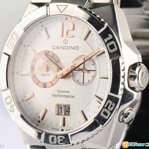 Candino alarm(卡天龍鬧錶)石英鋼腕錶.