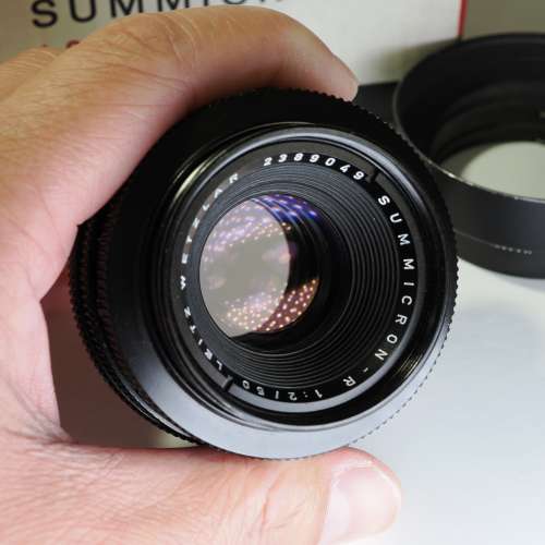 Leica Summicron-R 50mm F2 Lens with box and hood (Leica R mount)
