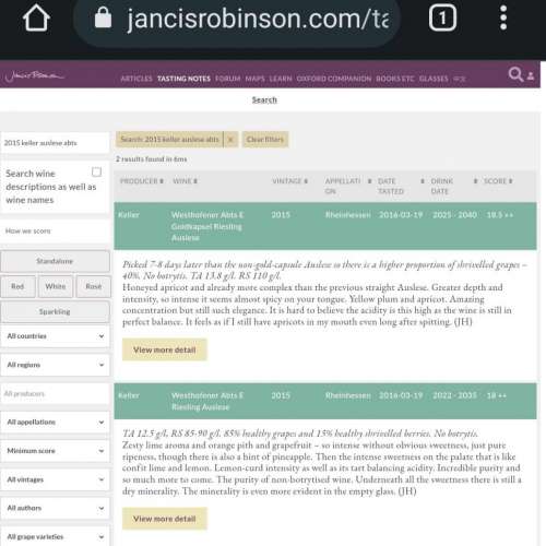 2015 Keller Abts Erde Riesling Auslese GoldKapsel RP96 / JR18.5++分 金頂 雷司...