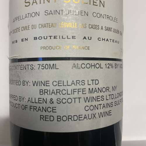 1982 Chateau Leoville Las Cases Grand Vin de Leoville 紅酒 法國 一級 送禮