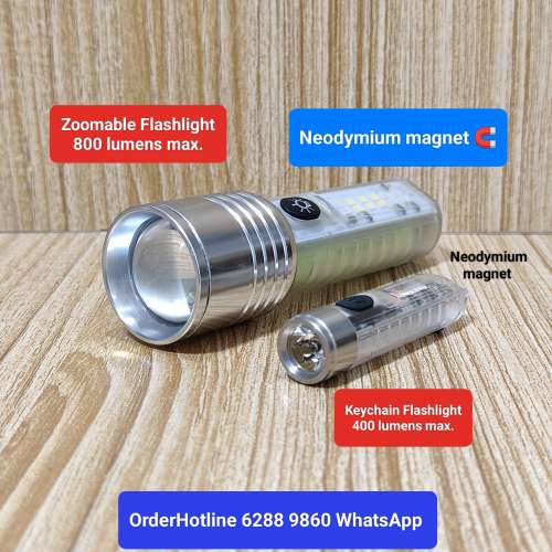 多功能電筒孖寶套裝(一大一小) Multifunctional Flashlights Big & Small. Recharg...