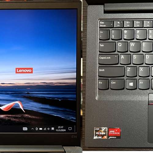 95%新 Lenovo Thinkpad E14 Gen2, Ryzen 5 4500U, 24GB RAM,新512GB SSD,Win10P,電...