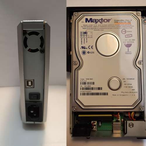 3.5" IDE (Not SATA) HD Case x 2 + 80G Harddisk