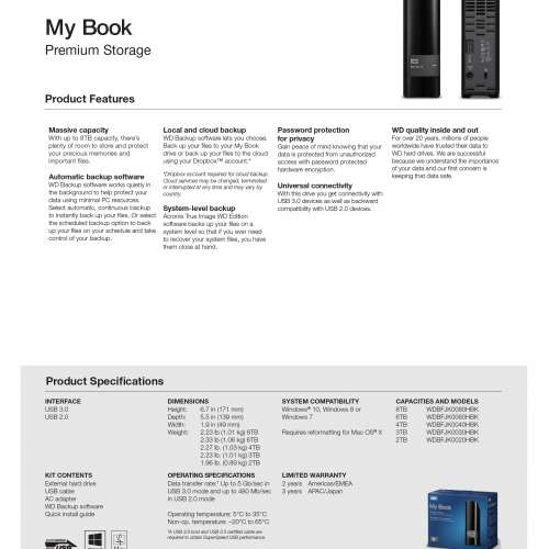 WD My Book 3TB External Hard Drive USB3.0