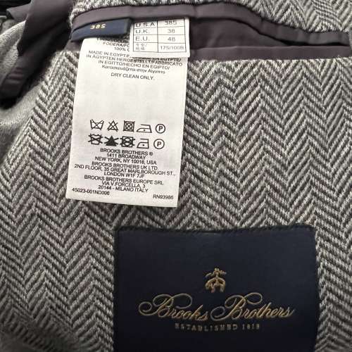 Brooks Brother 男裝 灰色 Jacket Milano Fit 38S