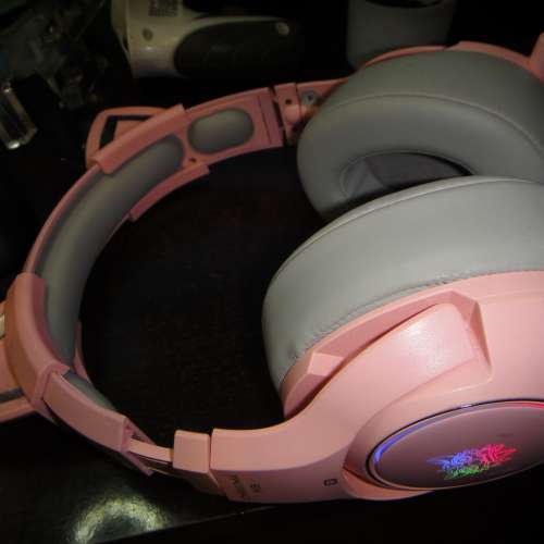 ONIKUMAK9-USB71 7.1聲道電競級(RGB) 耳機麥克風 粉紅色