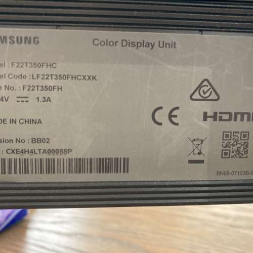 Samsung 三星 22吋 75Hz 全高清電腦顯示屏 LF22T350FHCXXK