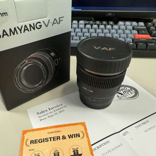 90%新Samyang V-AF 45mm T1.9 (Sony Mount) - 二手或全新自動對焦鏡頭, 攝影產品 - DCFever.com