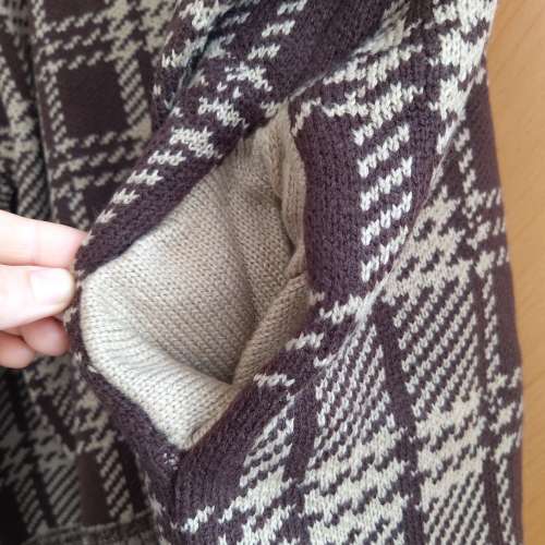 全新赫宿慵懶風格紋毛衣 外套 秋冬復古寬鬆 V領單排扣針織衫