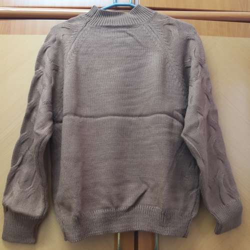 全新咖啡色針織衫 修身高領長袖彈力套頭毛衣 上衣