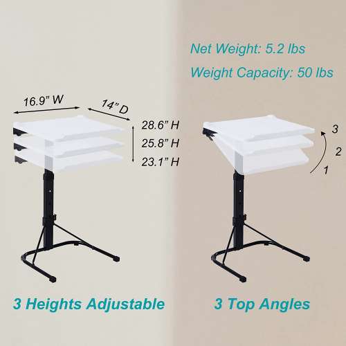Foldable Laptop Table Adjustable Laptop Desk 43 * 43CM Laptop Bed Table