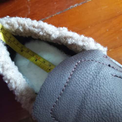 全新軟皮一腳蹬加絨毛毛鞋 棉鞋厚底休閒鞋 冬季鞋 保暖鞋