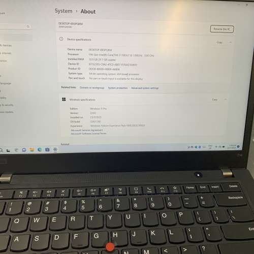 Lenovo Thinkpad T14 Gen 2 i7 1185G7 32gb ram 512gb nvme ssd 14 inch win11 pro