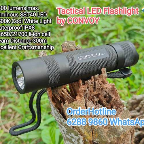 戰術強光電筒（不包括鋰電池&充電器）兼容21700或18650鋰電Convoy Flashlight 🔦 T...