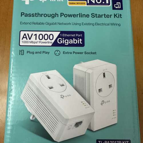 TP-Link AV1000 Gigabit Passthrough Powerline Starter Kit TL-PA7017P KIT