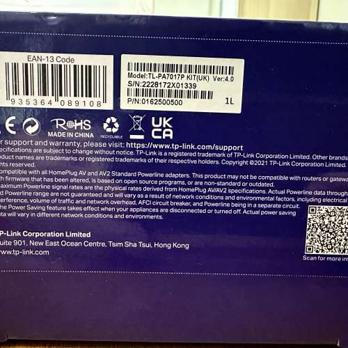 TP-Link AV1000 Gigabit Passthrough Powerline Starter Kit TL-PA7017P KIT