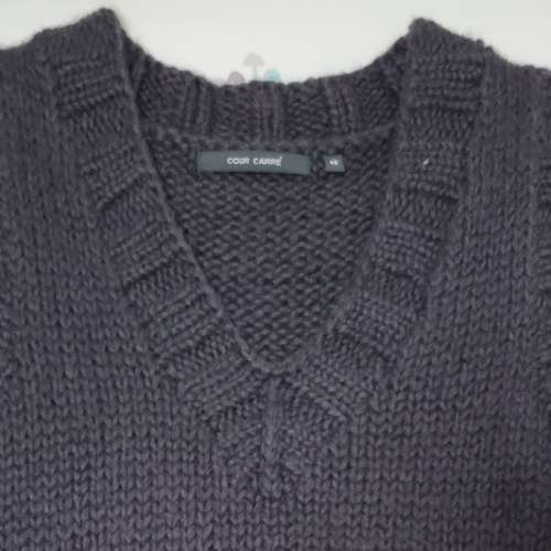 Cour Carre 重量厚身針織返工毛衣背心 Size Large 46號 Heavy Weight Sweater Knit...