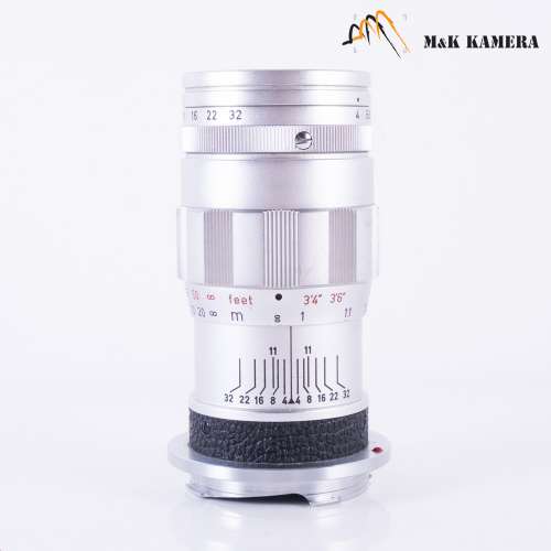 三枚玉LEITZ Leica Elmar M 90mm F/4.0 E39 Ver.II 3 Elements Silver Lens Yr.1965