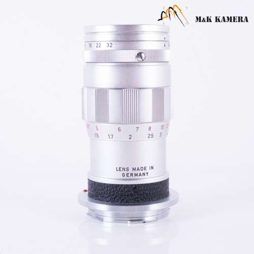 三枚玉LEITZ Leica Elmar M 90mm F/4.0 E39 Ver.II 3 Elements Silver Lens Yr.1965