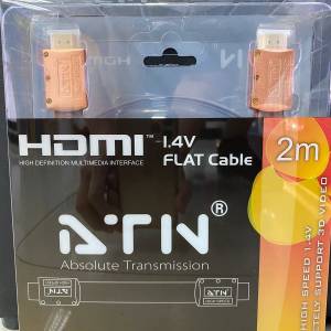 全新ATN HDMI CABLE 1.4V 2m 3D 扁線--2米長--4K SUPPORT--高質量線--上水火車站交...