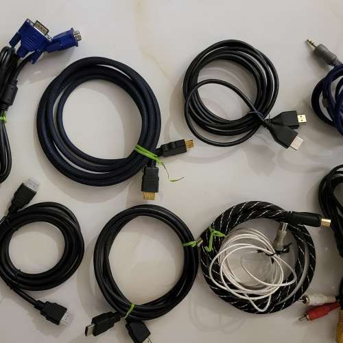HDMI, TV cable, VGA cable, audio cable, AUX cable 音響線 電腦屏幕線