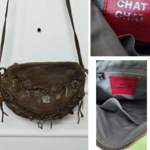 chat chat 女裝羊皮手袋 genuine sheep leather handbag (11x8吋）（28x20cm)