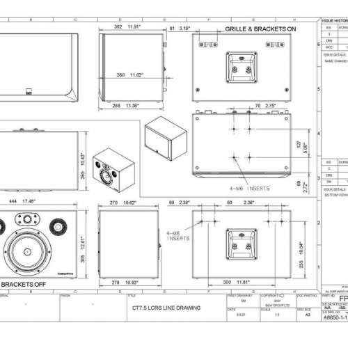 B&W CT7.5 LCRS Custom Series Speaker  3隻