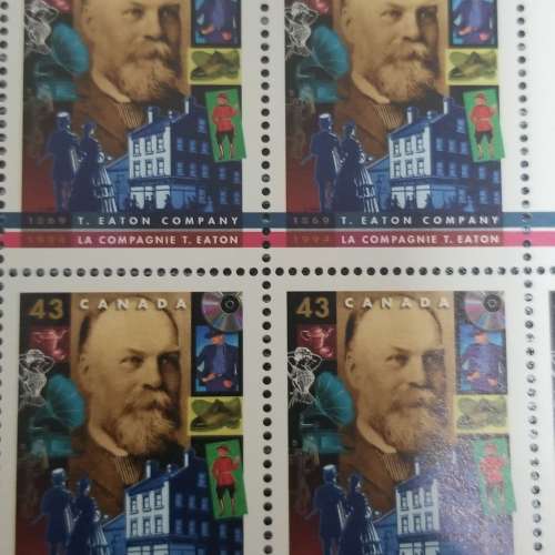 1994 年時代 加拿大 小全張 郵票 小冊子 125 Years of T. Eaton Company Retailer ...