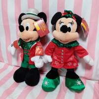全新迪士尼米奇米妮28cm聖誕版公仔一對 Disney Mickey
