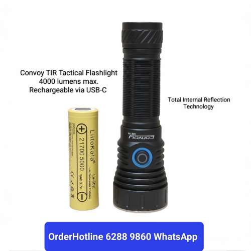 CONVOY TIR Tactical Flashlight. 4000 lumens max. 5000 mAh 戰術強光電筒
