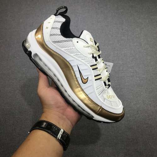 Nike Air Max AM 97 98 270 鞋 白金色 白色 金色 紫色 紅金勾 幻彩 型 shoes 運動鞋...