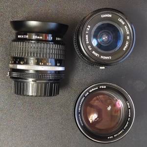 手動鏡 Canon FD 24mm 2.8 Nikon AIS 35mm 2.0