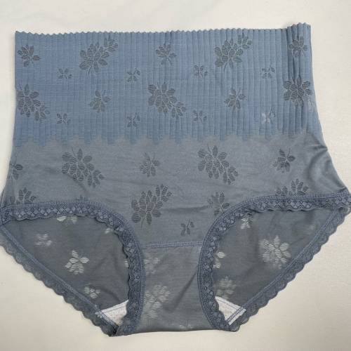 高腰內褲女蕾丝收腹提臀大碼女士小平角抑菌透气媽媽三角短褲