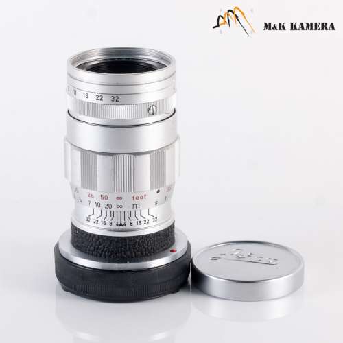 三枚玉Leica Elmar M 90mm/F4.0 E39 Ver.II 3 Elements Silver Lens Yr.1965 #577