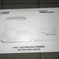 ITFIT Samsung 三合一無線充電板 (包括30W充電器和線) 全新 LED