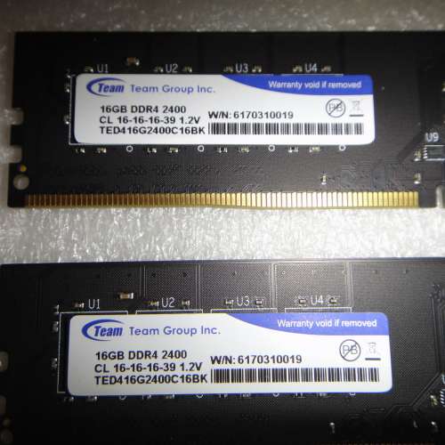 Desktop Ram TEAM 16GBx2 DDR4 2400 共32GB
