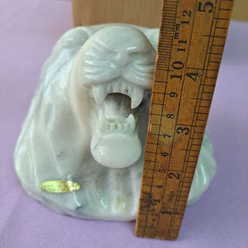 原石雲石雕刻品 ~虎~ 擺設品 藝術品 80年代臺灣製造