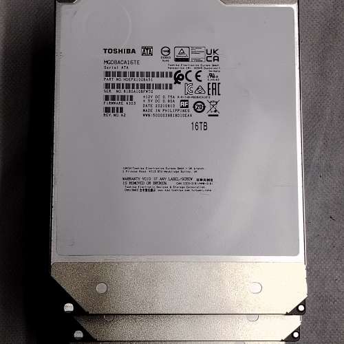 TOISHIBA MG08ACA16TE 3.5" 16TB 7200RPM SATA-III Hard disk driver (HDD) 90% New