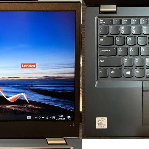 95%新 Lenovo Thinkpad L13, 10代 i5-10310U vPro, 16GB, 全新 512G SSD, Win10Pro,...