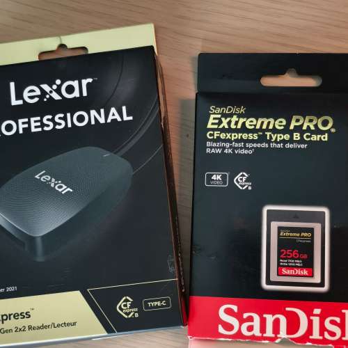 Sandisk CFexpress Type B Extreme PRO 256GB & Lexar Card Reader - 二手或全新 ...