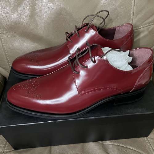Varie 男裝棗紅啡色真皮皮鞋 41號（全新）（原價$2990