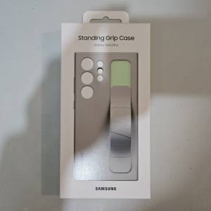 Samsung Galaxy S24 Ultra 矽膠薄型保護殼 (附指環帶) 褐灰色 全新未開