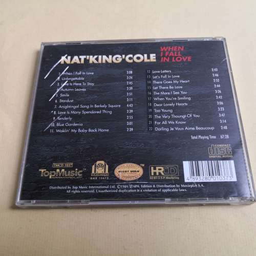 NAT KING COLE WHEN I FALL IN LOVE 24K金碟