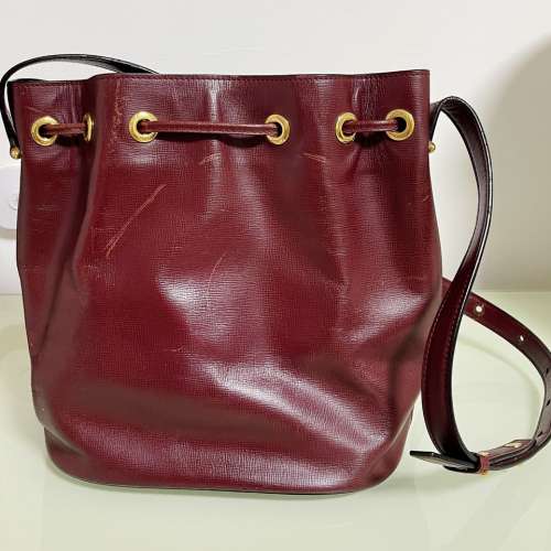 Cartier Bag 經典酒紅色皮革水桶袋 單肩包 斜孭袋