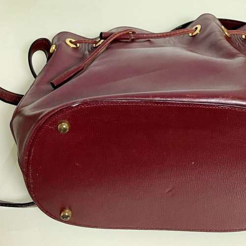 Cartier Bag 經典酒紅色皮革水桶袋 單肩包 斜孭袋