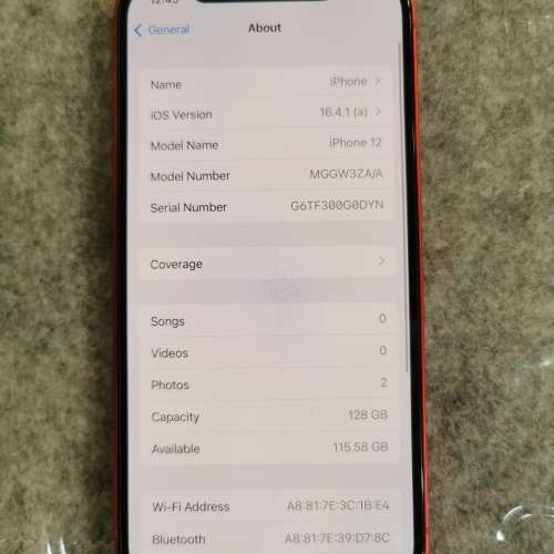 港行 iPhone 12 128GB